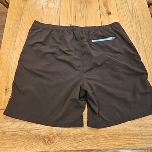Peter Millar Black Athletic Shorts with Blue Zipper